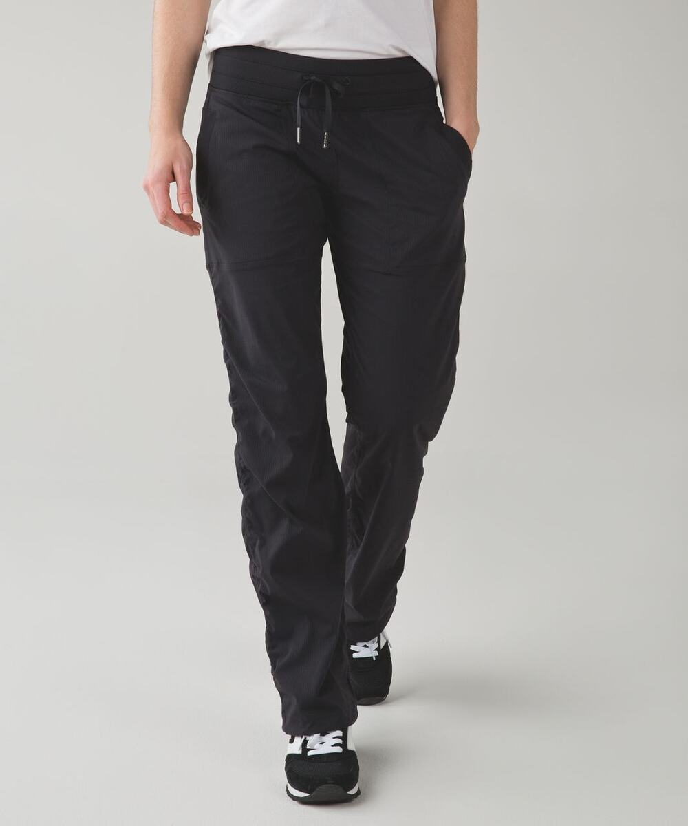 Lululemon Studio Pant III Drawstring Elastic Waist Drawcord Hem Swift Black 4